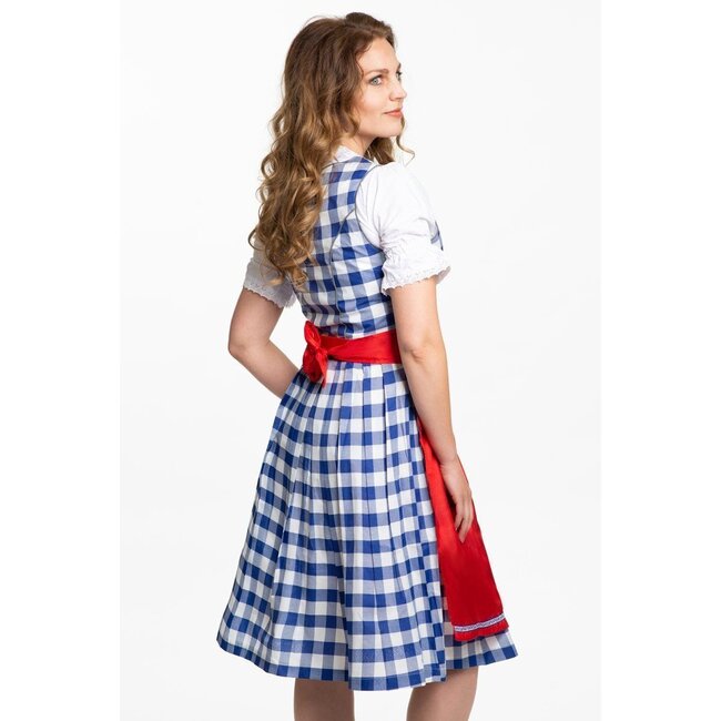 Partychimp Kostuum - Dirndl - Jurk - Stefanie - Blauw, rood - M