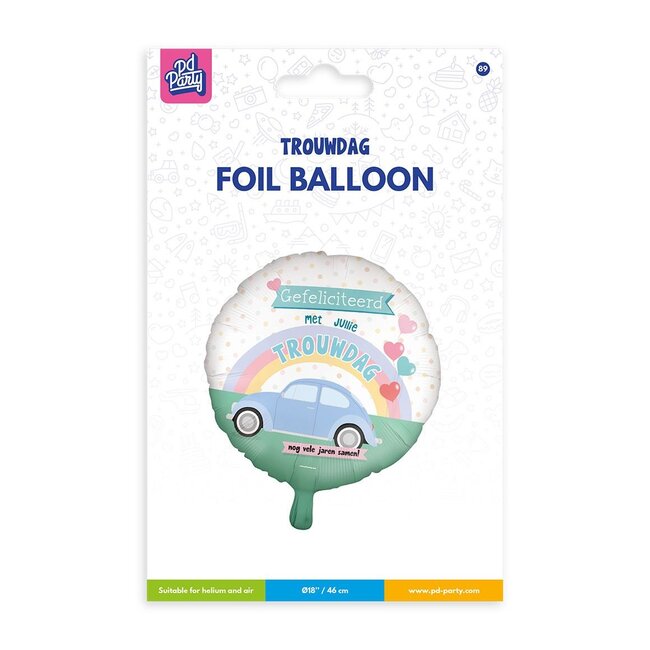 Paper Dreams Folieballon - trouwdag - 46cm - Zonder vulling