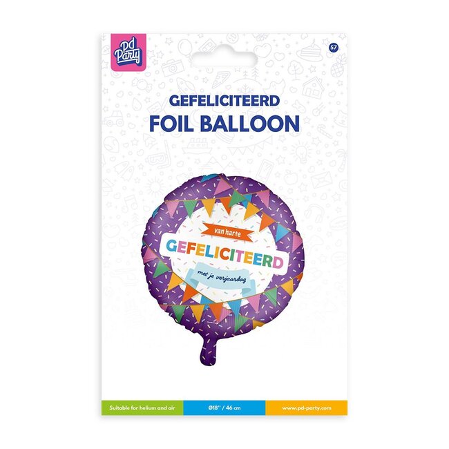 Paper Dreams Folieballon - Gefeliciteerd met je verjaardag - 46cm - Zonder vulling