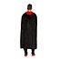 Partychimp Kostuum - Cape - Met capuchon - Zwart rood - Luxe - One size