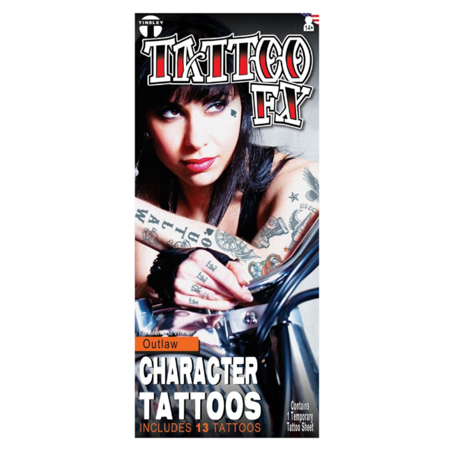 Partychimp Tattoo - Biker - Outlaw - Inhoud 13 stuks