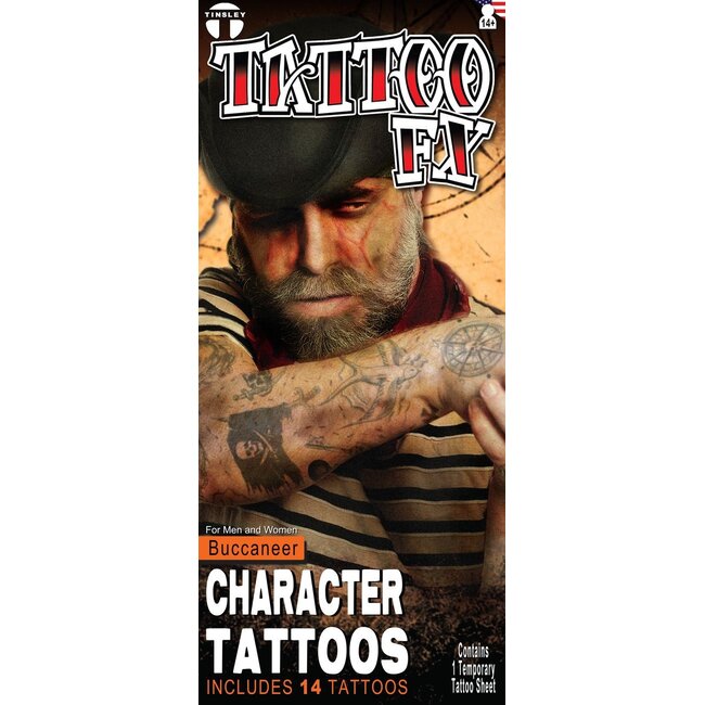Partychimp Tijdelijke tattoo's - Piraat