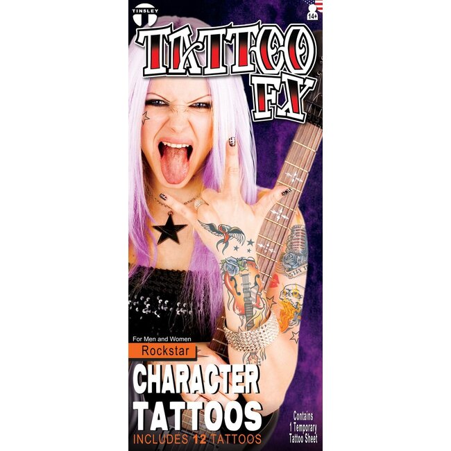 Partychimp Tijdelijke tattoo's - Rock ster