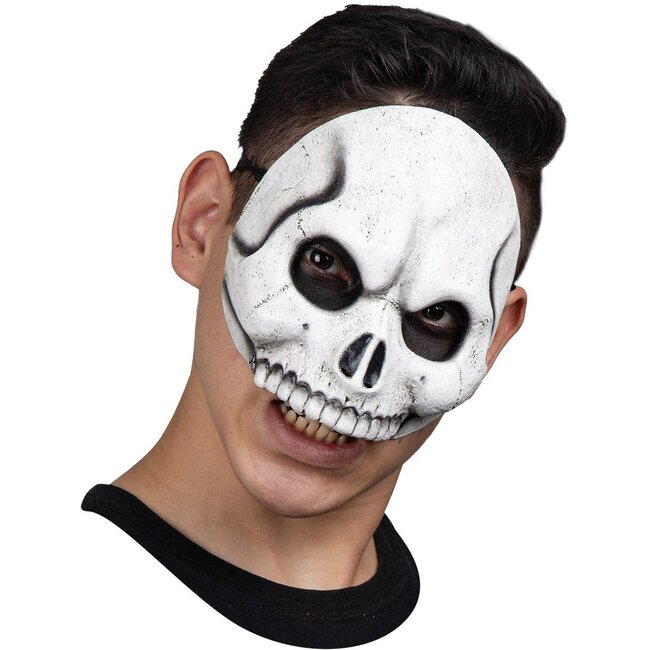 Partychimp Halfmasker - Schedel - Wit