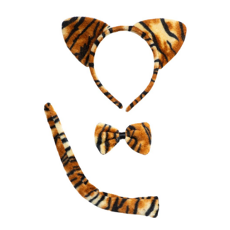 Partychimp Verkleedset - Tijger - Diadeem, staart en strik