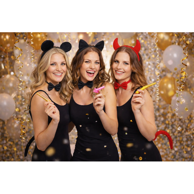 Partychimp Verkleedset - Muis - Diadeem, staart & strik