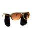 Partychimp Bril - Elvis - Goud - Donker glas - Met bakkebaarden
