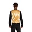 Partychimp Gilet & vlinderstrik - Disco - Goud - Glanzend - XXL