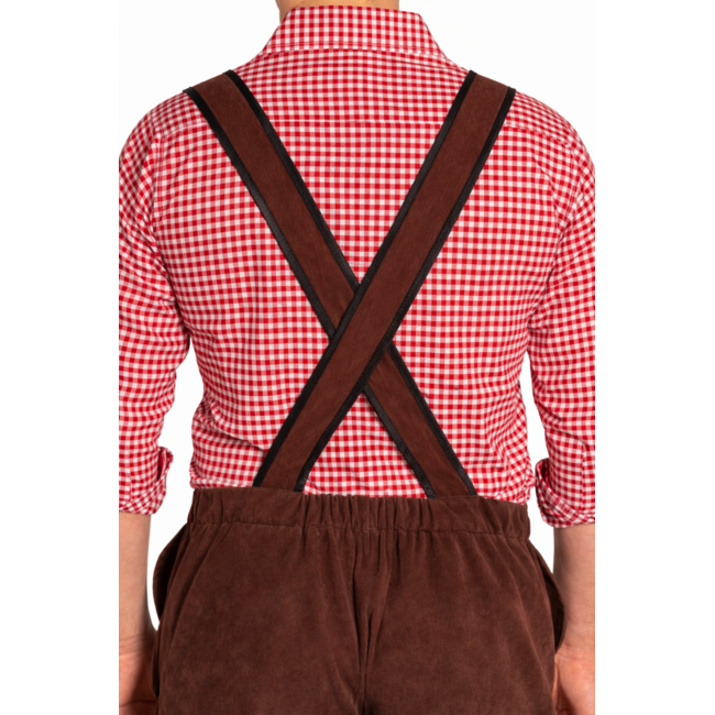 Partychimp Lederhose - Johann - Bruin - Kort - Verstelbare bretels - S