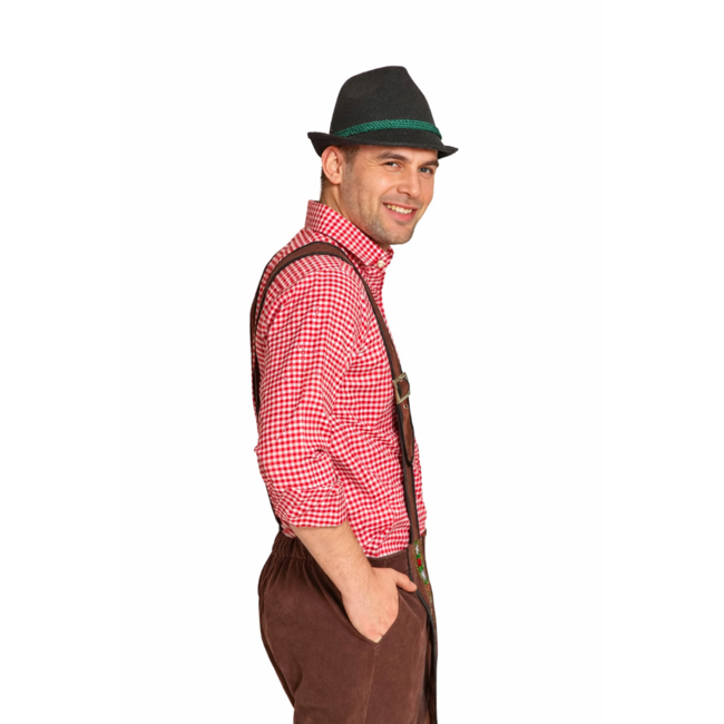 Partychimp Lederhose - Johann - Bruin - Kort - Verstelbare bretels - S