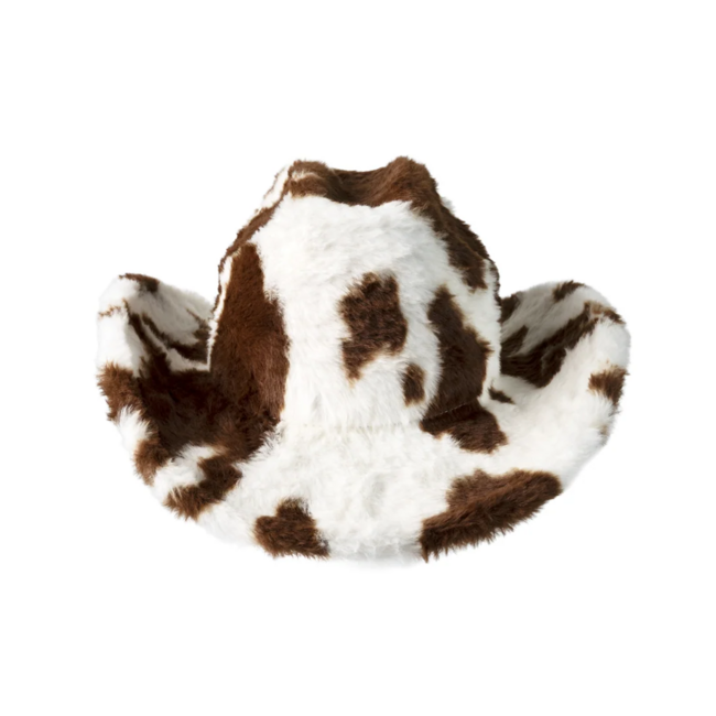 PartyXplosion Hoed - Cowboy - Koeienprint - Bruin, wit