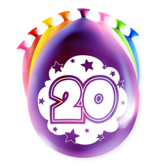 Paper Dreams Ballonnen - 20 jaar - 30cm - 8st.