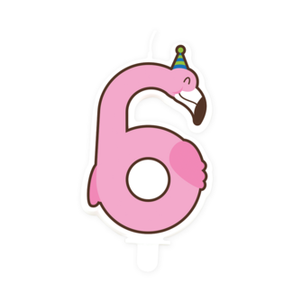 Paper Dreams Taartkaarsje - 6 - Flamingo