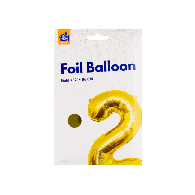 Paper Dreams Folieballon - 2 jaar - Goud - 86cm - Zonder vulling