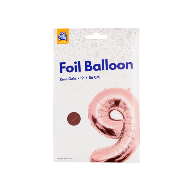 Paper Dreams Folieballon - 9 jaar - Rosé goud - 86cm - Zonder vulling