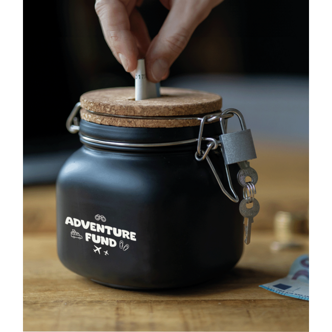 Paper Dreams Spaarpot - Adventure - Glas - 10,5x11x12,5cm