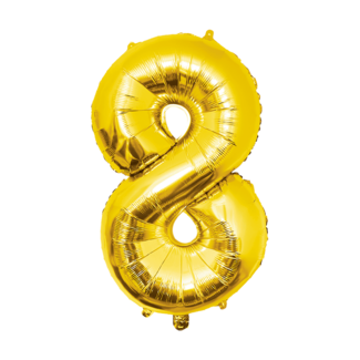 Paper Dreams Folieballon - 8 jaar - Goud - 86cm - Zonder vulling