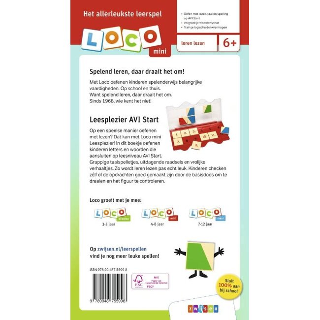 Loco Leerspellen Loco Mini - Boekje - Leesplezier - AVI start - 5-7 jaar