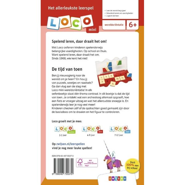 Loco Leerspellen Loco Mini - Boekje - De tijd van toen - Wereldoriëntatie - 6-8 jaar
