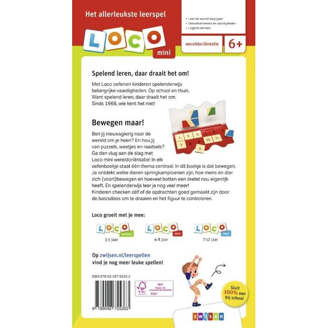 Loco Leerspellen Loco Mini - Boekje - Bewegen maar! - Wereldoriëntatie - Skelet en beweging - 6-8 jaar