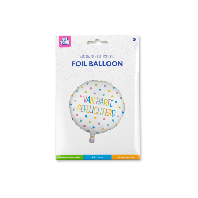 Paper Dreams Folieballon - Van harte gefeliciteerd - Stippen - 46cm