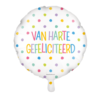 Paper Dreams Folieballon - Van harte gefeliciteerd - Stippen - 46cm