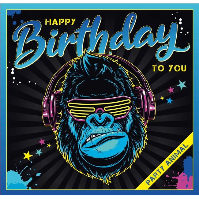 PaperClip Kaart - Muziek - Happy birthday to you, party animal - 032