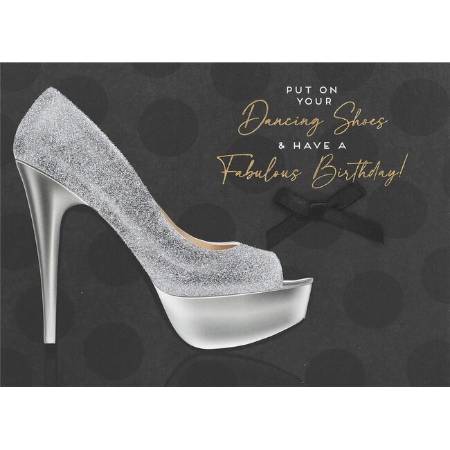 PaperClip Kaart - Dancing shoes, birthday - Glitter & glamour - LLA.3018