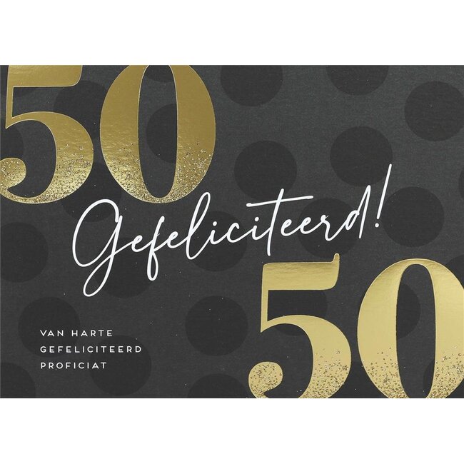 PaperClip Kaart - 50 jaar - Glitter & Glamour - LLE.3016