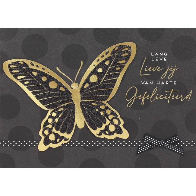 PaperClip Kaart - Gefeliciteerd, vlinder - Glitter & Glamour - LLE.3020