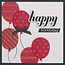 PaperClip Kaart - Happy birthday, roze ballonnen - Glitter & Glamour - SQA.3009