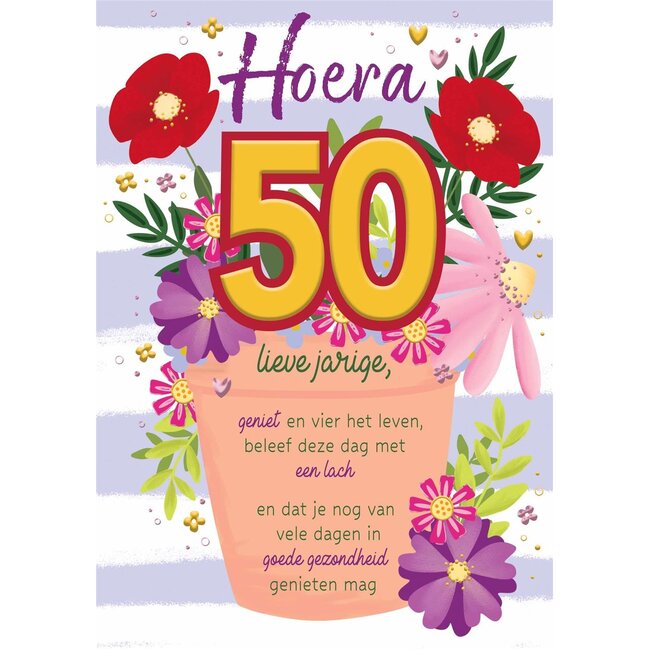 PaperClip Kaart - Hoera 50 - Lifetime of love - 01-LV.GBE.0006
