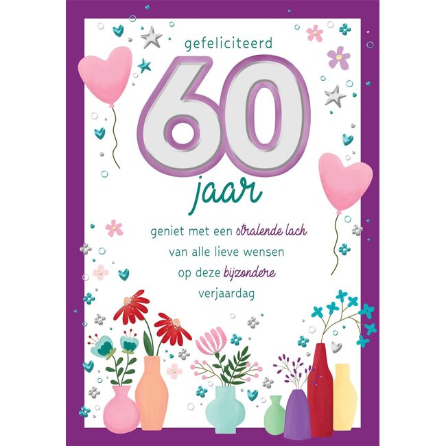 PaperClip Kaart - Gefeliciteerd 60 jaar - Lifetime of love - 01-LV.GBE.0012