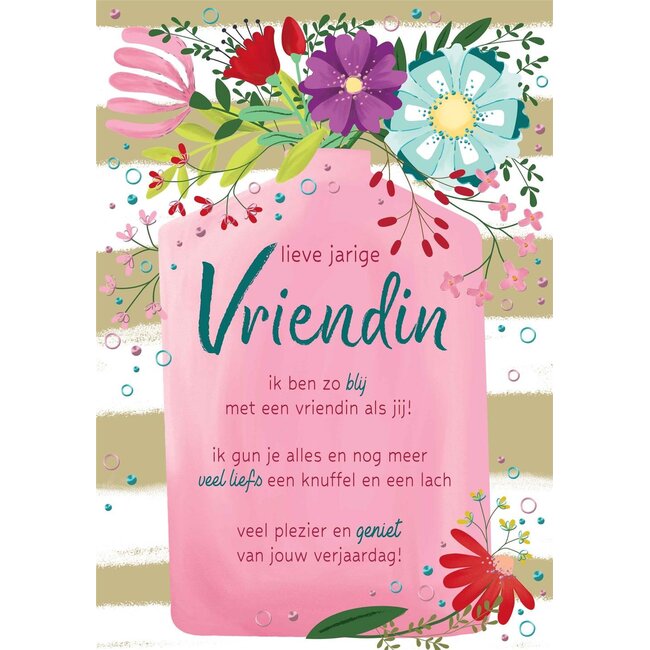 PaperClip Kaart - Lieve jarige vriendin - Lifetime of love - 01-LV.GBE.0015