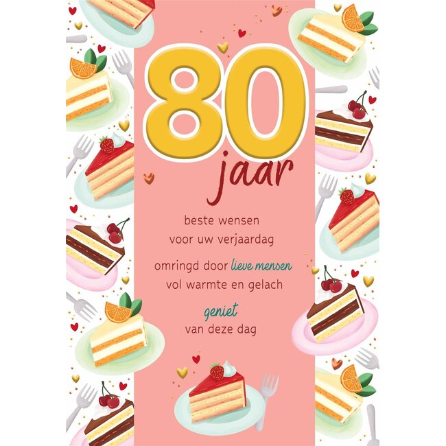 PaperClip Kaart - 80 jaar - Lifetime of love - 01-LV.GBE.0018