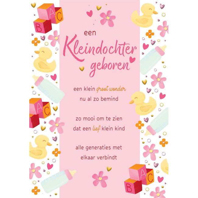 PaperClip Kaart - Een kleindochter geboren - Lifetime of love - 01-LV.GBE.0029