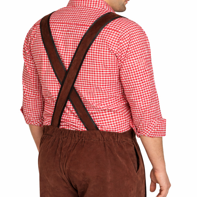 Partychimp Lederhose - Johann - Bruin - Kort - Verstelbare bretels - M