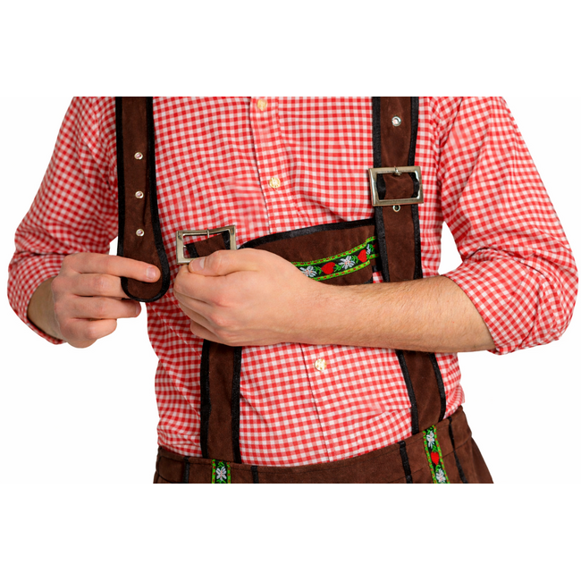 Partychimp Lederhose - Johann - Bruin - Kort - Verstelbare bretels - XL