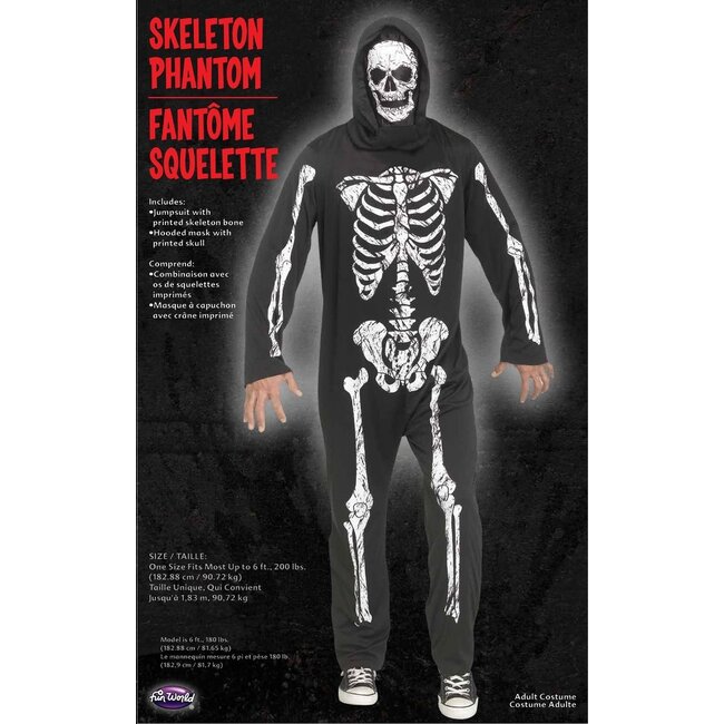 Partychimp Kostuum - Skelet - Met masker - One size