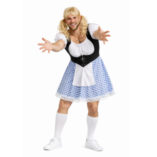 Partychimp Kostuum - Der Alpenrocker - Mannendirndl - Met Pruik - L/XL