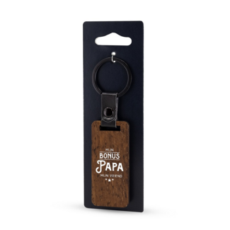 Miko Sleutelhanger - Lekker stoer - Bonus papa - Hout