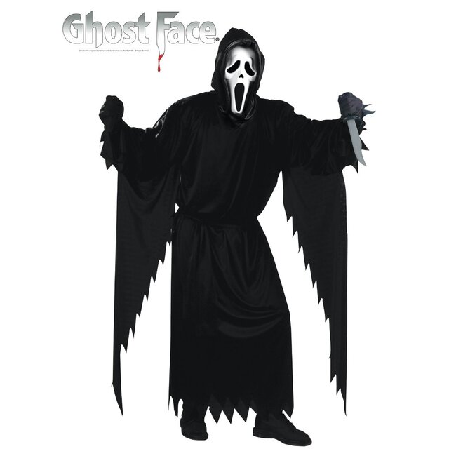 Partychimp Kostuum - Ghost face - Inclusief masker - Licentie - S/M/L