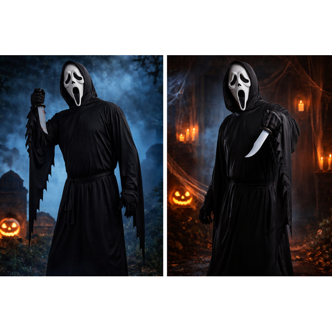 Partychimp Kostuum - Ghost face - Inclusief masker - Licentie - S/M/L