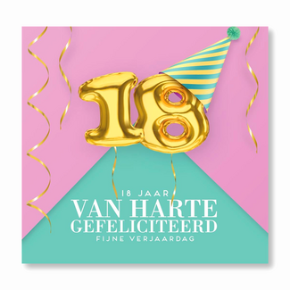 PaperClip Kaart - 18 jaar, van harte gefeliciteerd - Muziek - 031