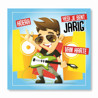 PaperClip Kaart - Muziek - Hoera, yes! Je bent jarig, van harte - 038