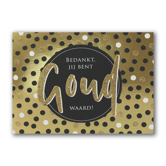 PaperClip Kaart - Bedankt, jij bent goud waard - Glitter & Glamour - LLE.3032