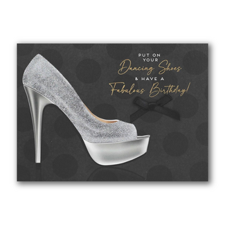 PaperClip Kaart - Dancing shoes, birthday - Glitter & glamour - LLA.3018