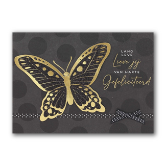 PaperClip Kaart - Gefeliciteerd, vlinder - Glitter & Glamour - LLE.3020