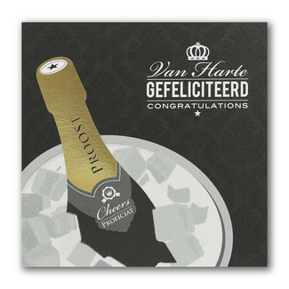 PaperClip Kaart - Van harte gefeliciteerd, champagne in koeler - Glitter & Glamour - SQE.3008