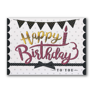PaperClip Kaart - Happy birthday - Glitter & Glamour - LLA.3001